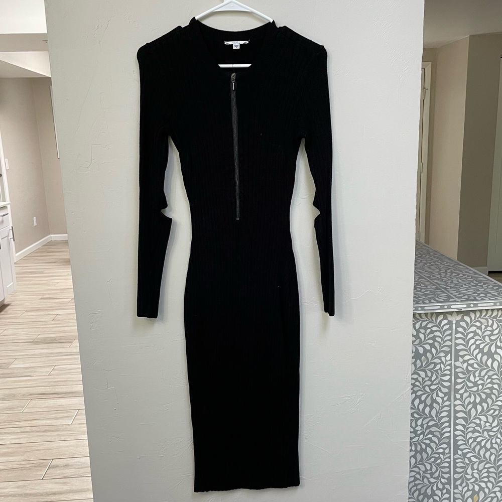 BEBE Black Bodycon Long Sleeve Dress